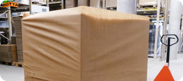Palletized packaging in warehouse