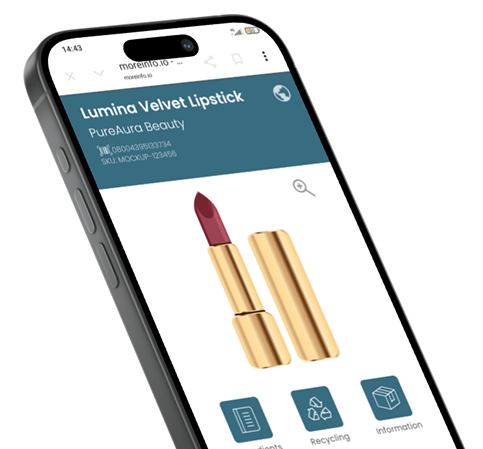 iQRCode product interface and packaging example