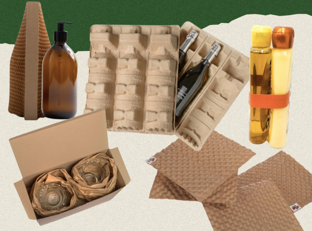 Choosing the right packaging to ship your products is really important. The image shows the title of the blog articles and some eco-friendly products from BOTTA EcoPackaging